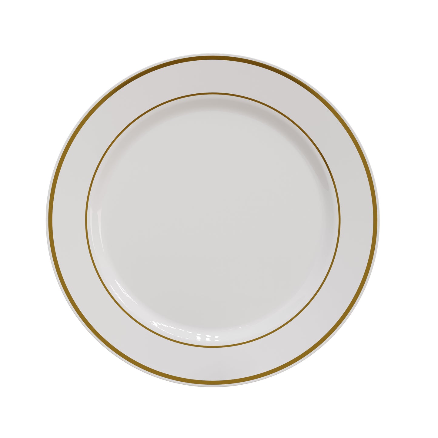 10.25 In. Cream/Gold Line Design Plates - 10 Ct.
