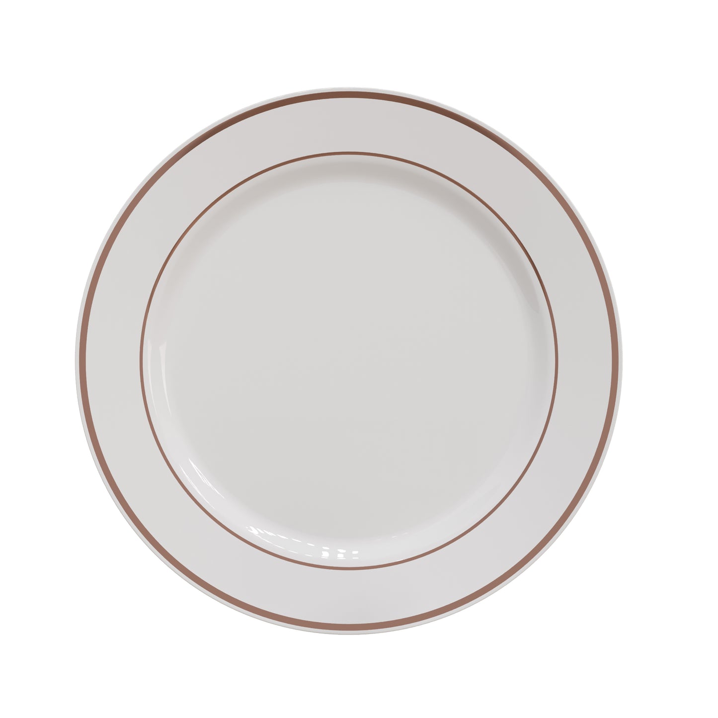 10.25 In. White/Rose Gold Line Design Plates - 10 Ct.