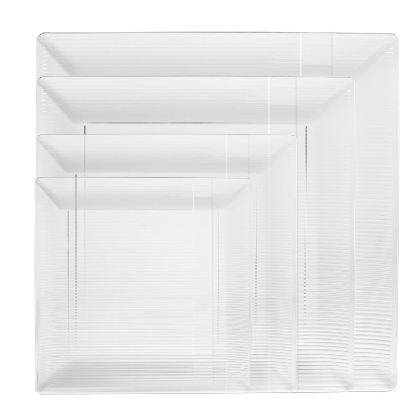 10.25 In. Clear Zen Design Plates - 10 Ct.