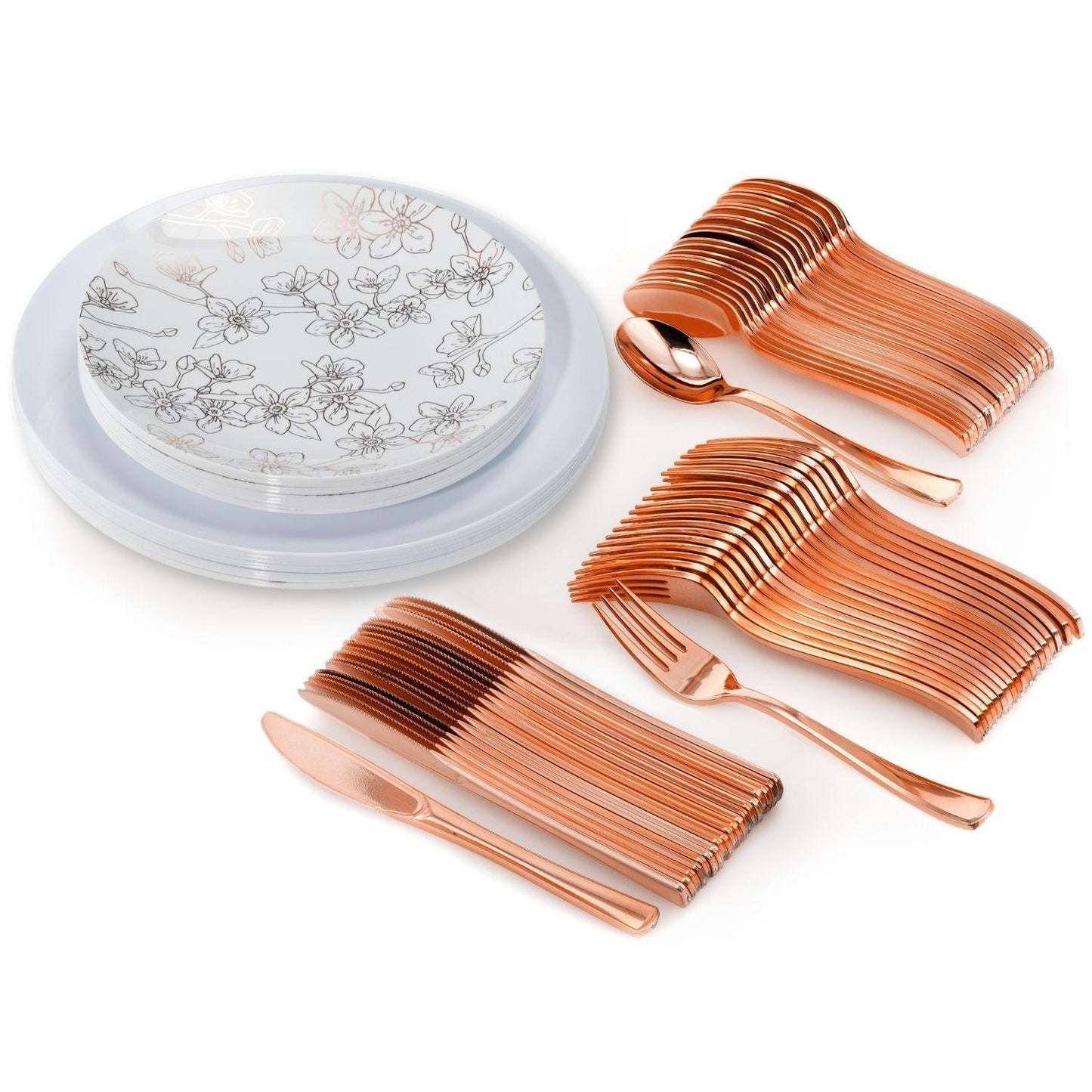 8" Blossom Design Plastic Plates (10)