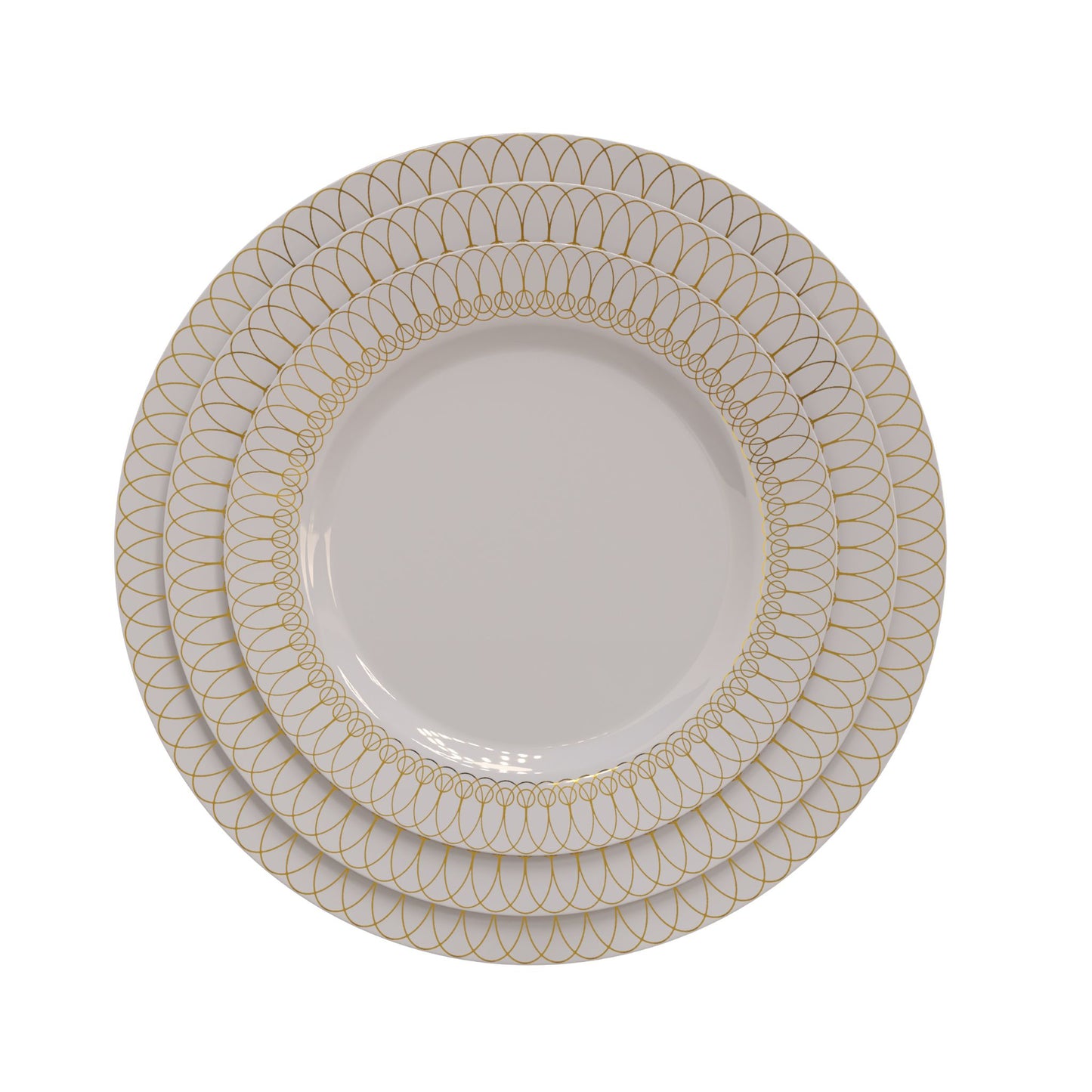 10.25 In. Gold Ovals Design Plates - 10 Ct.