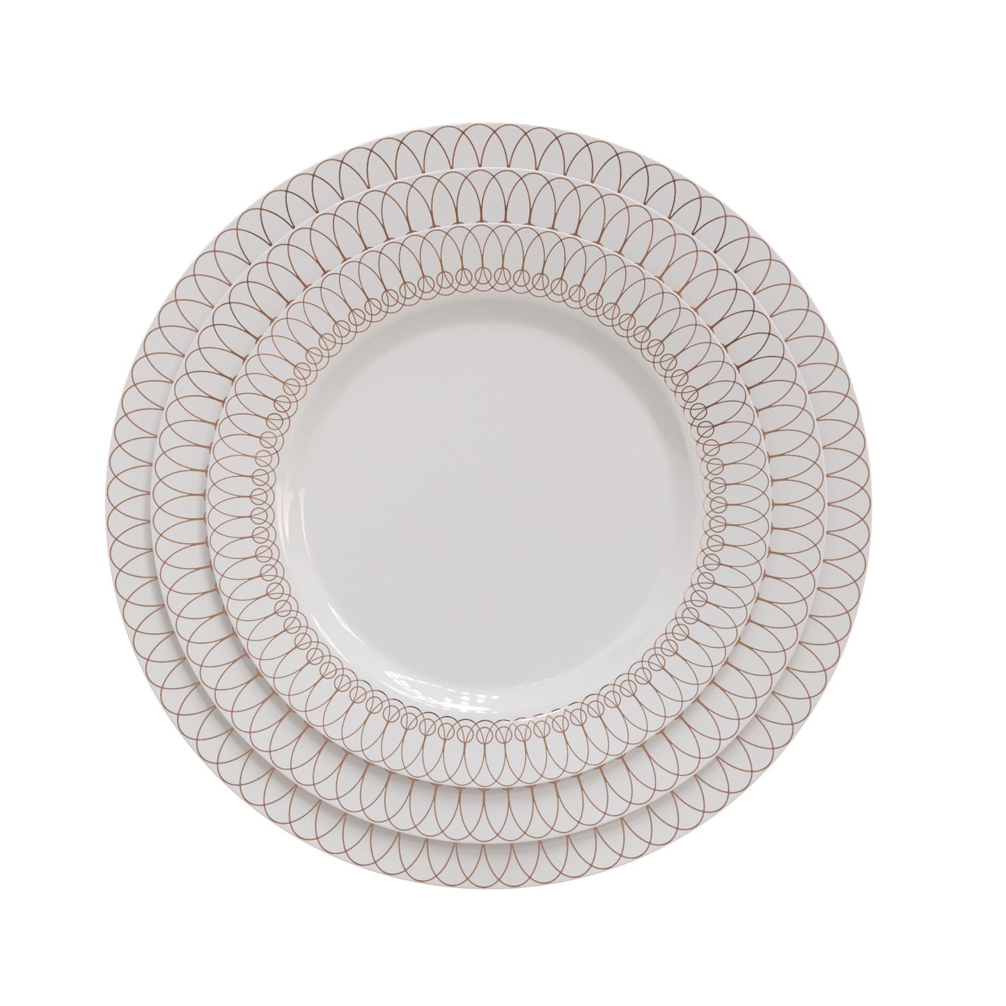 10.25 In. Rose Gold Ovals Design Plates - 10 Ct.