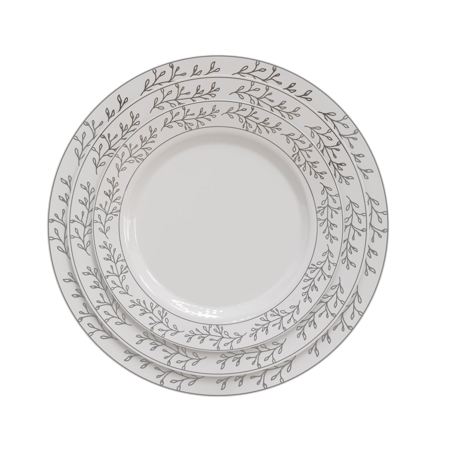 10.25 In. Silver Leaf Premium Plates - 10 ct.
