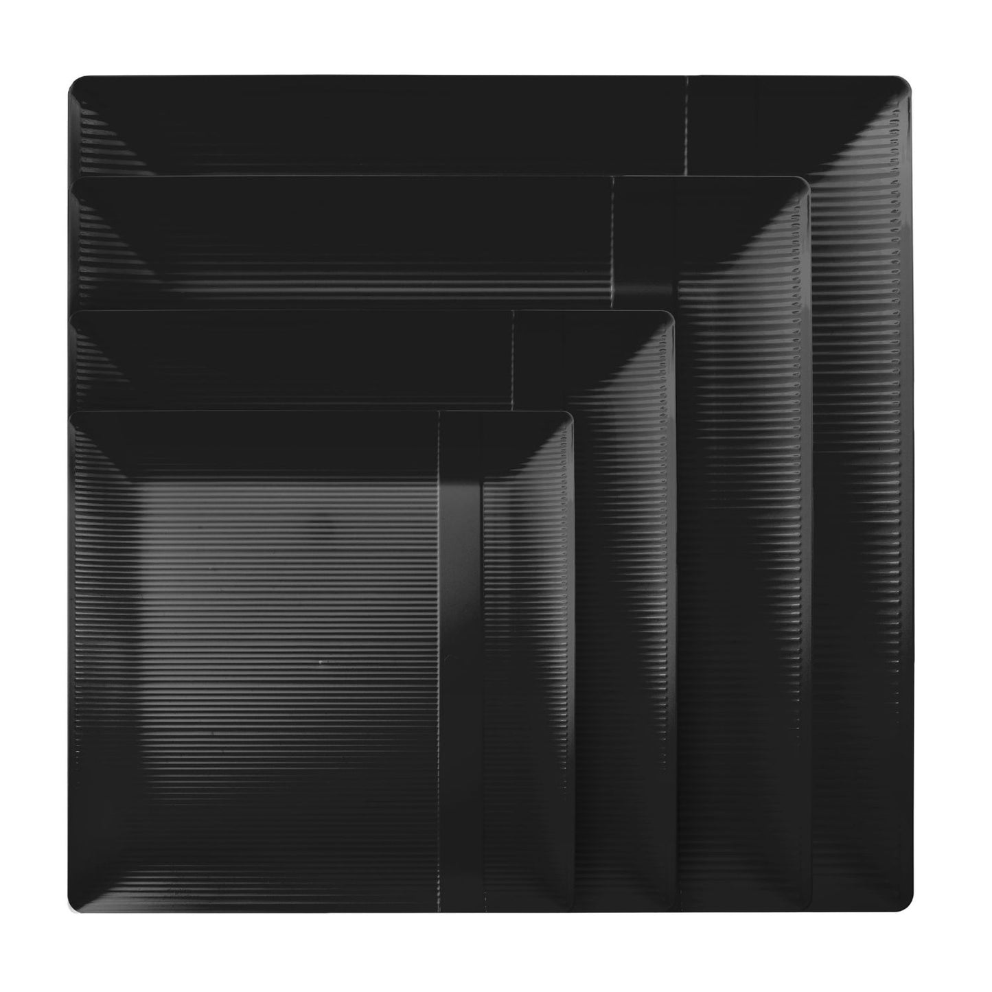 10.25 In. Black Zen Design Plates - 10 Ct.