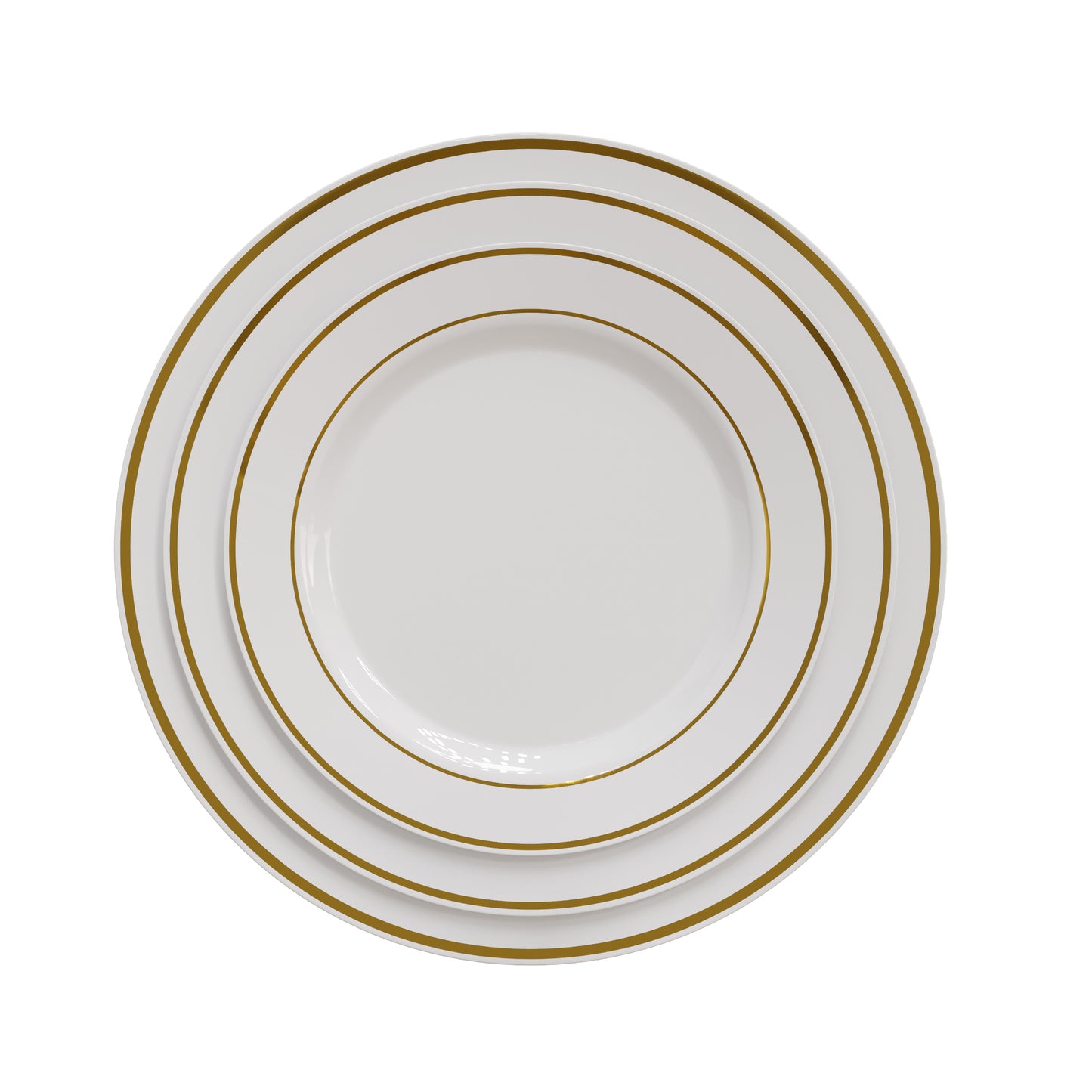 10.25 In. Cream/Gold Line Design Plates - 10 Ct.