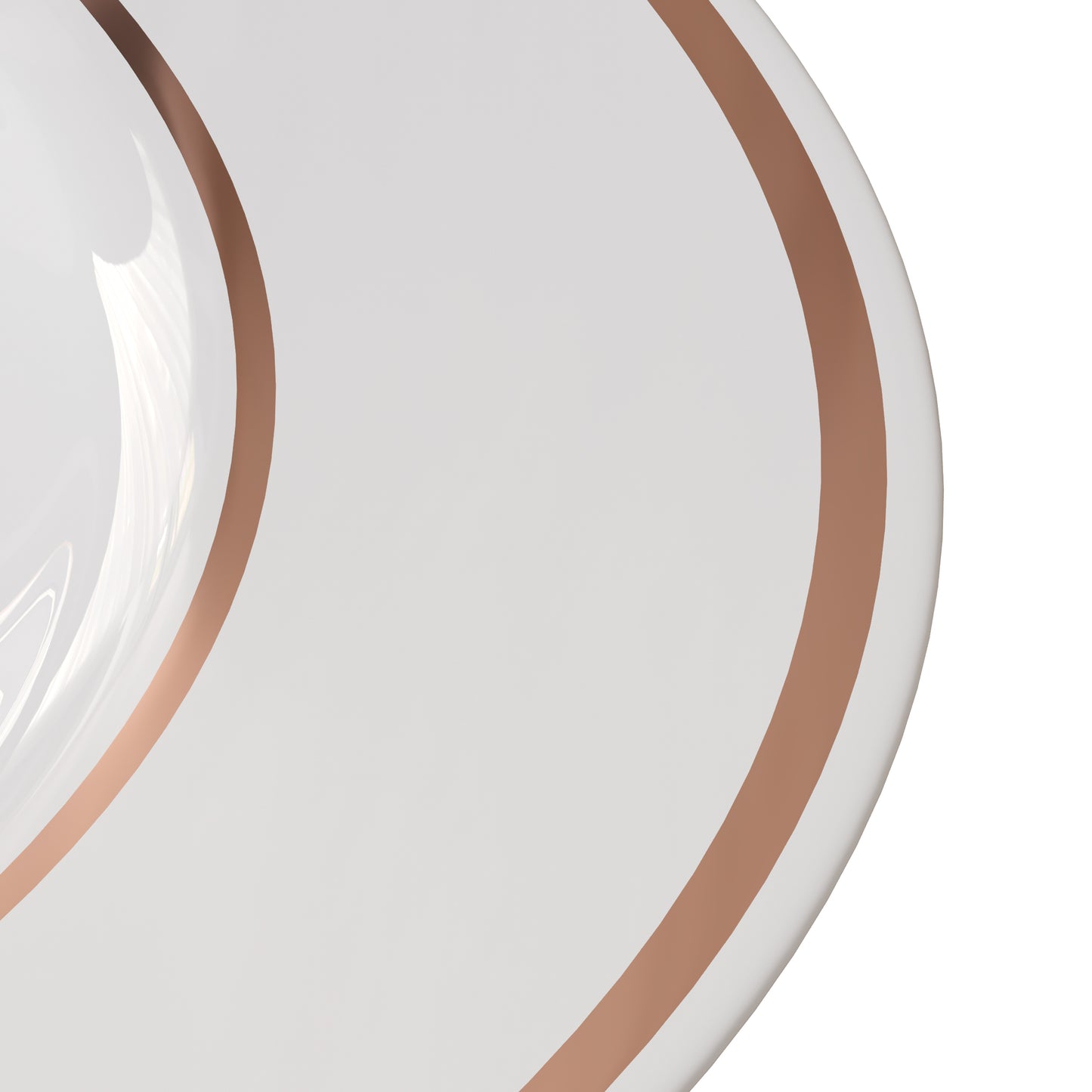 10.25 In. White/Rose Gold Line Design Plates - 10 Ct.