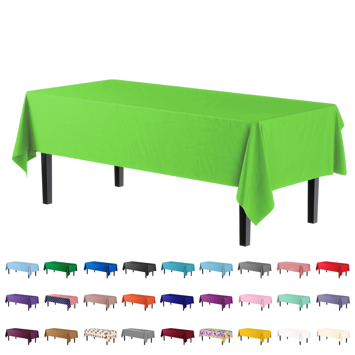 Case of 96 - *Premium Quality* 54" x 108" Rectangle - Lime Green