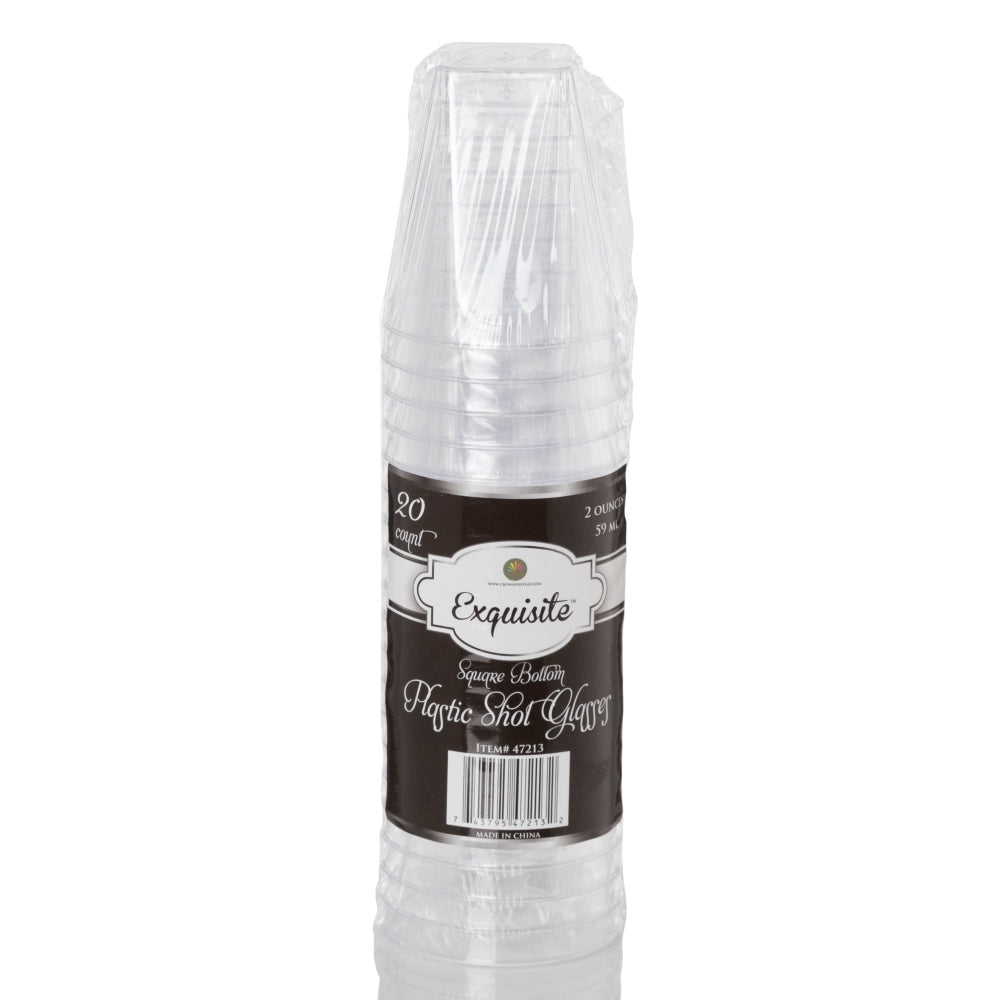Case of 50 - 2oz Clear Square Bottom Shot Glass - 20 ct.