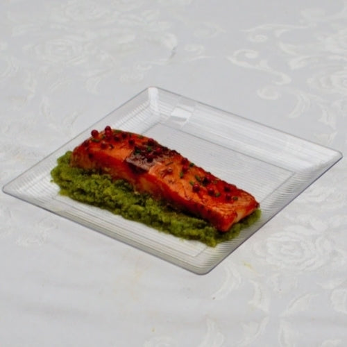 6.5 In. Clear Zen Design Plates - 10 Ct.