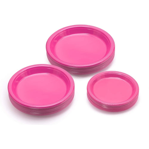 9 In. Cerise Plastic Plates - 50 Ct.