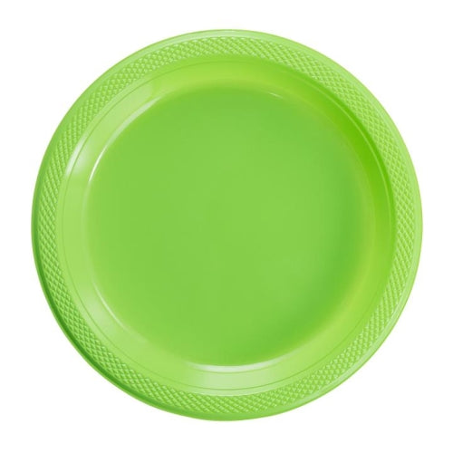 7 In. Lime Green Plastic Plates - 50 Ct.