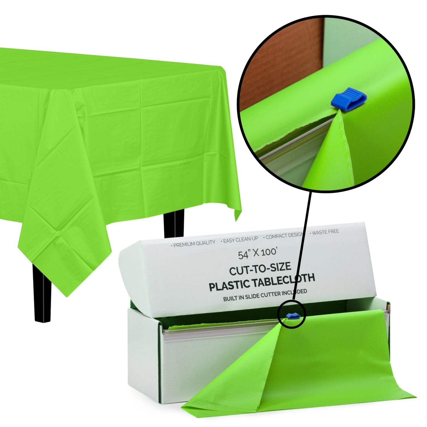 54" X 100' Select A Size Table Cover - Lime Green