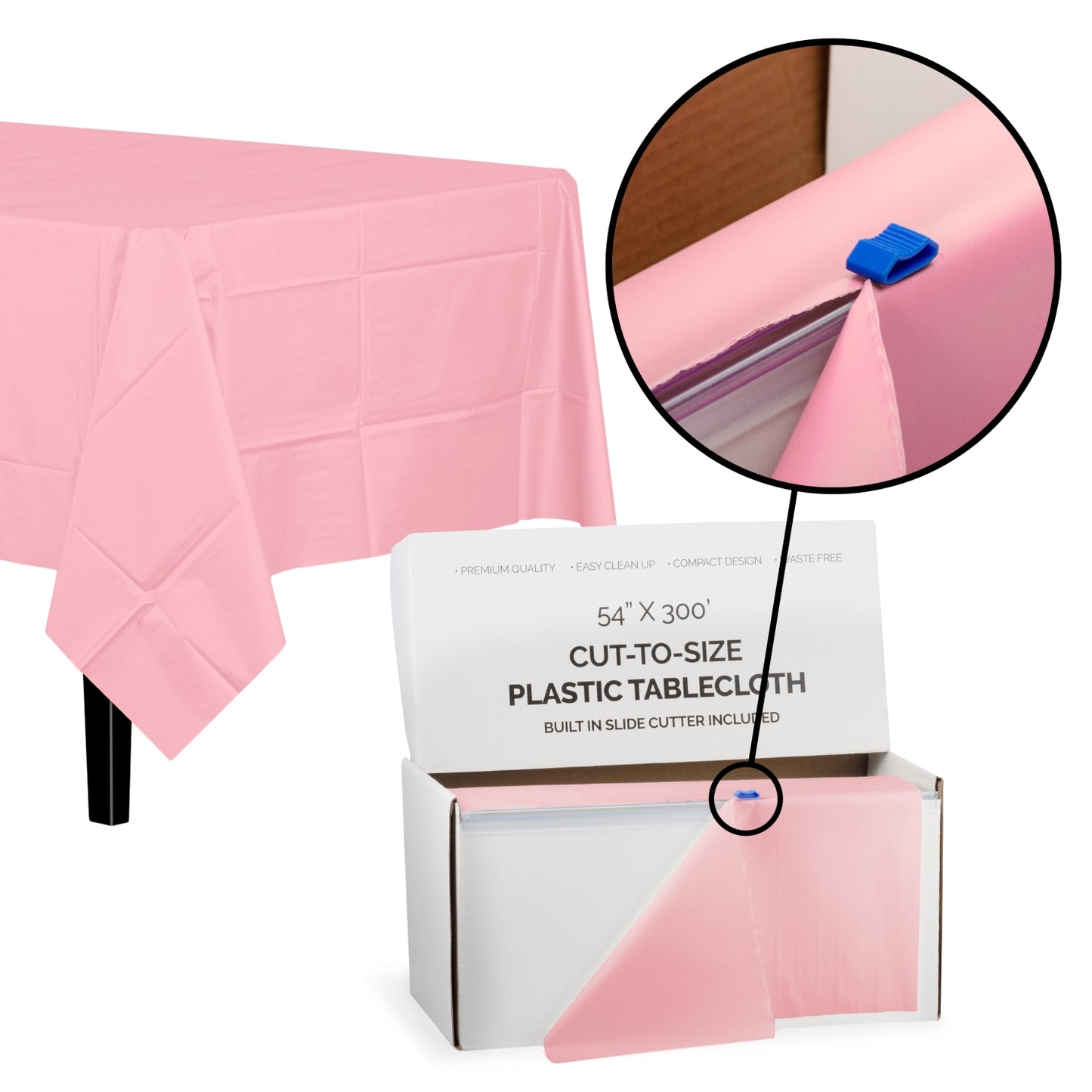 54" X 300' Select A Size Table Cover - Pink