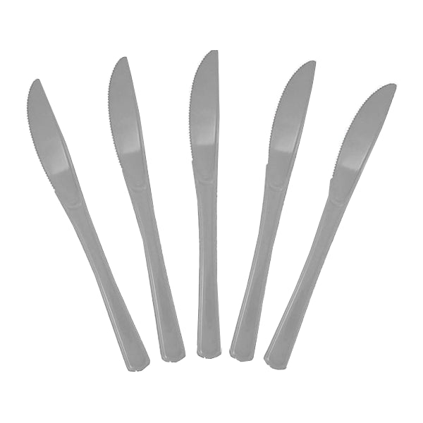 Heavy Duty Silver Plastic Knives - 50 Ct.