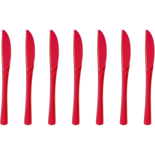 Heavy Duty Red Plastic Knives - 50 Ct.