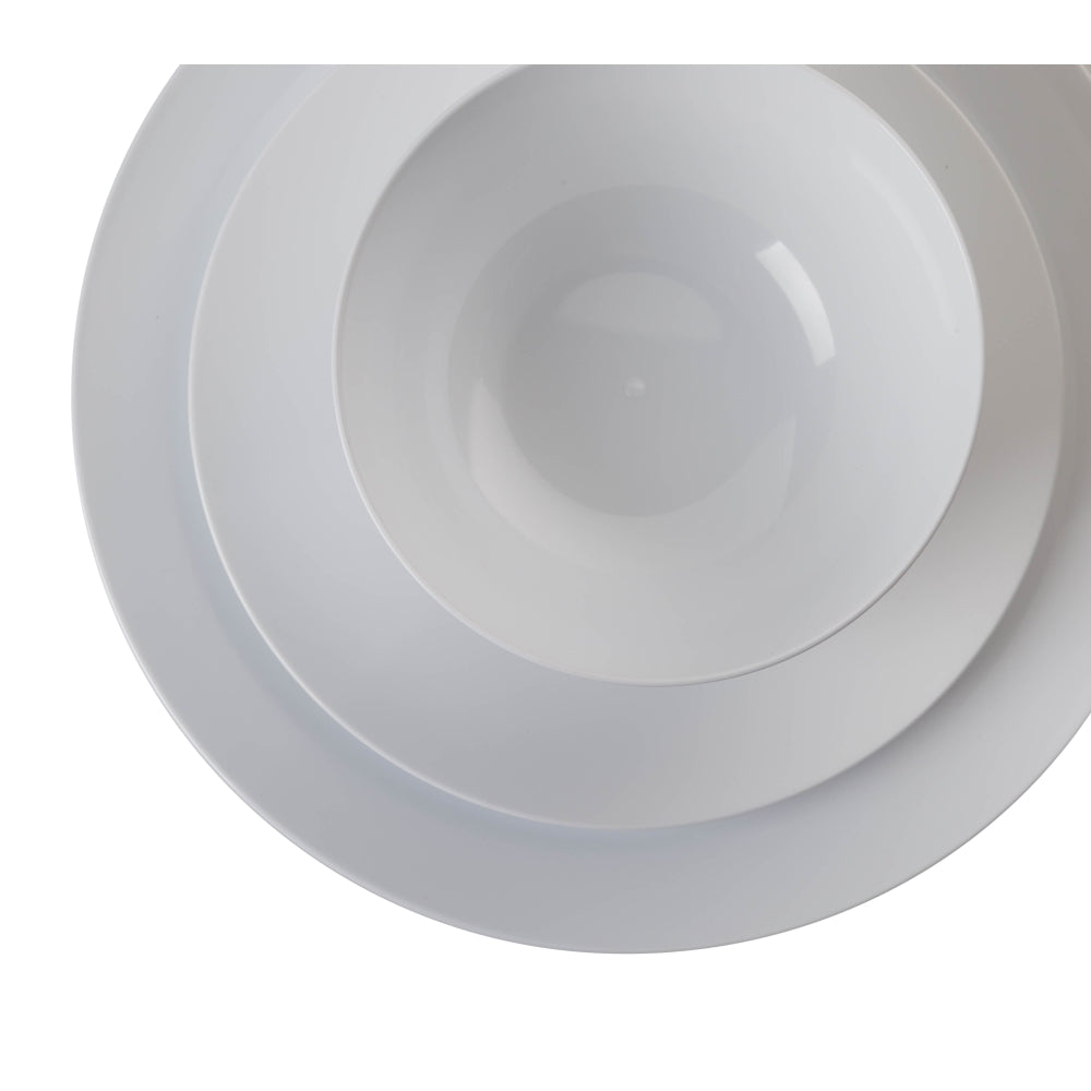 Case of 12 - 8" Trend White Plastic Plates (10)