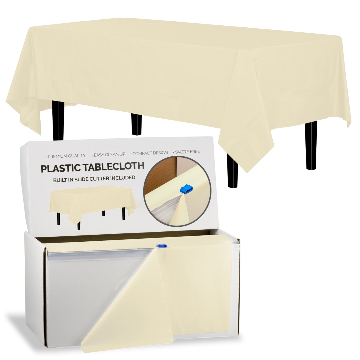 54" X 300' Select A Size Table Cover - Ivory