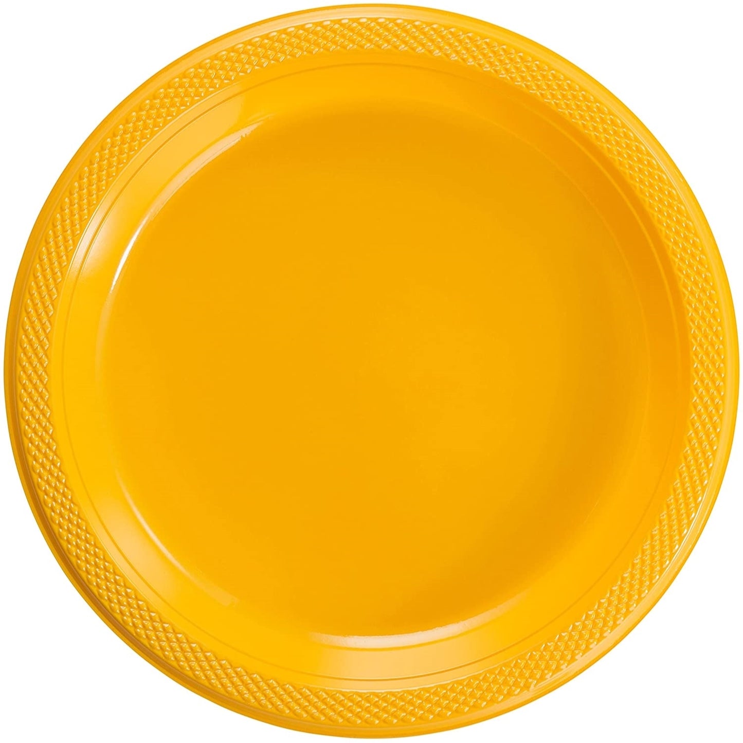 7 In. Yellow Plastic Plates - 50 Ct.