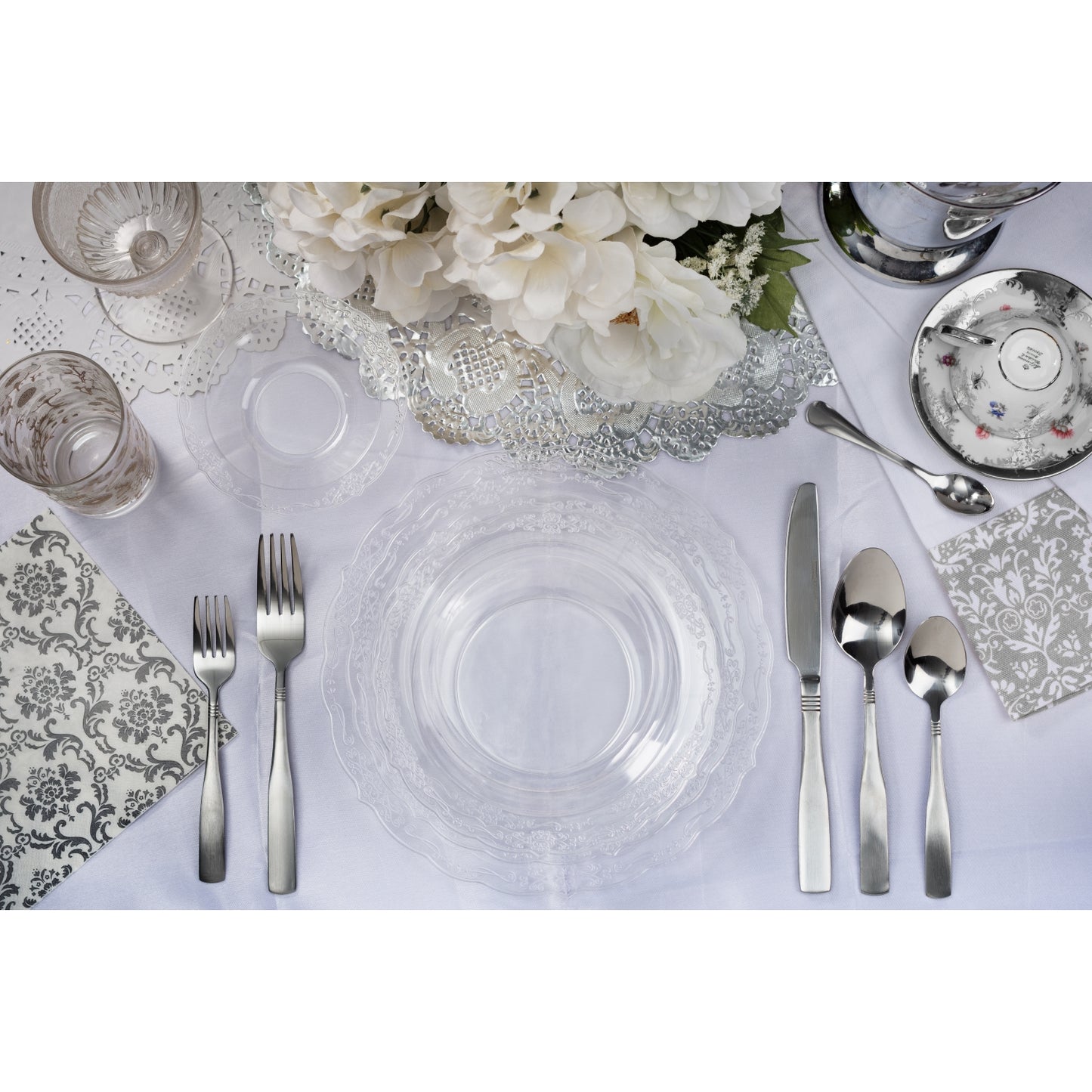 12 oz Clear Victorian Design Bowls - 20 Ct.