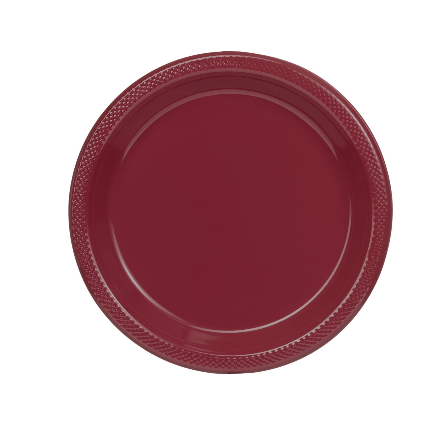 9 In. Burgundy Plastic Plates - 50 Ct.