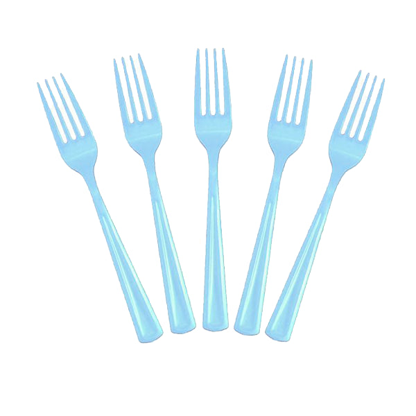 Heavy Duty Light Blue Plastic Forks - 50 Ct.