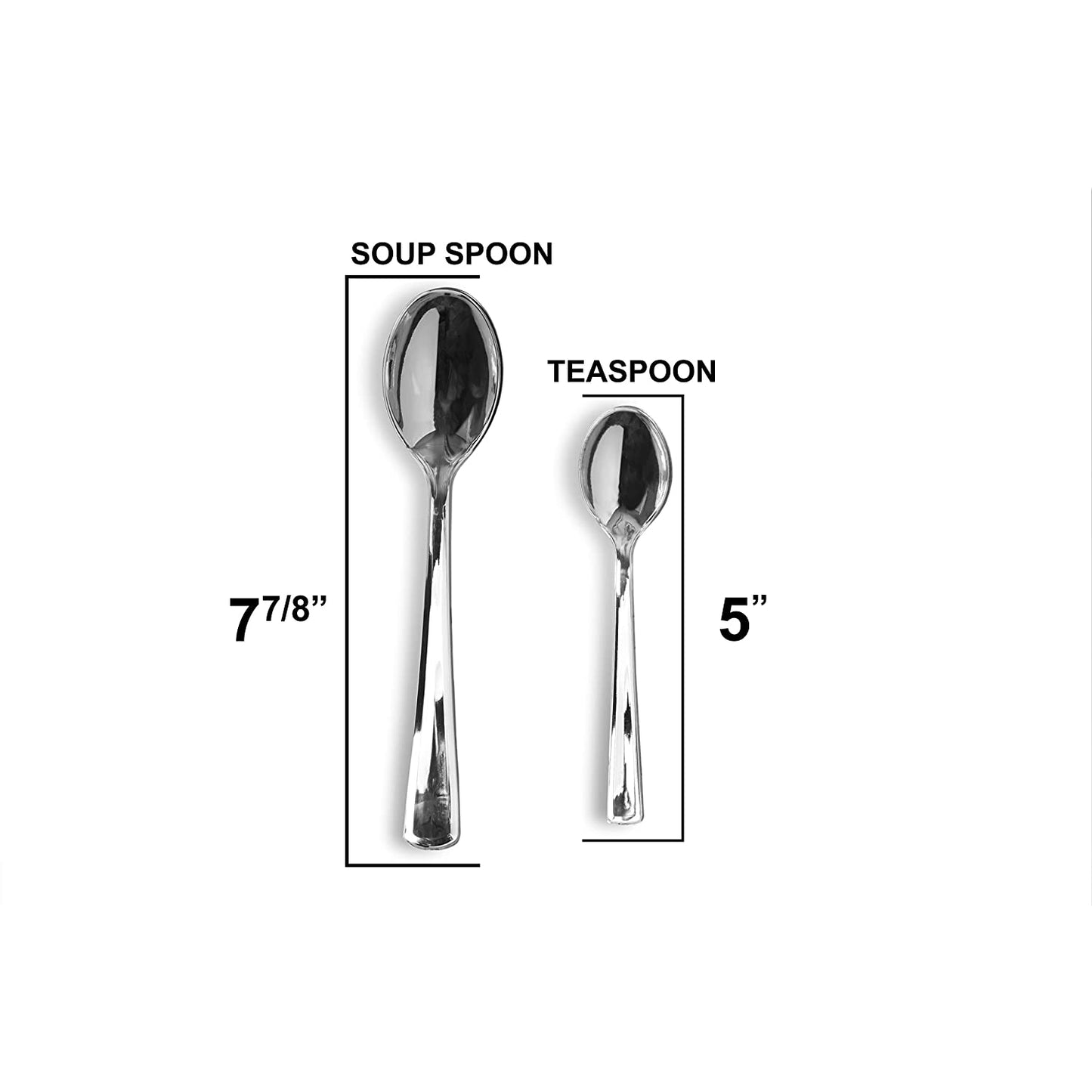 Exquisite Classic Silver Plastic Spoons - 20 Ct.