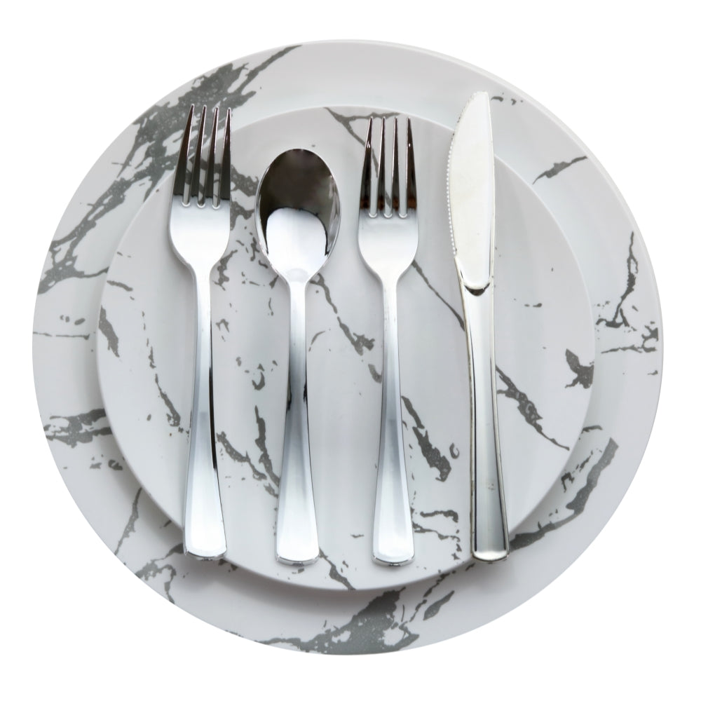Case of 12 - 8" Stone Design Plastic Plates (10)