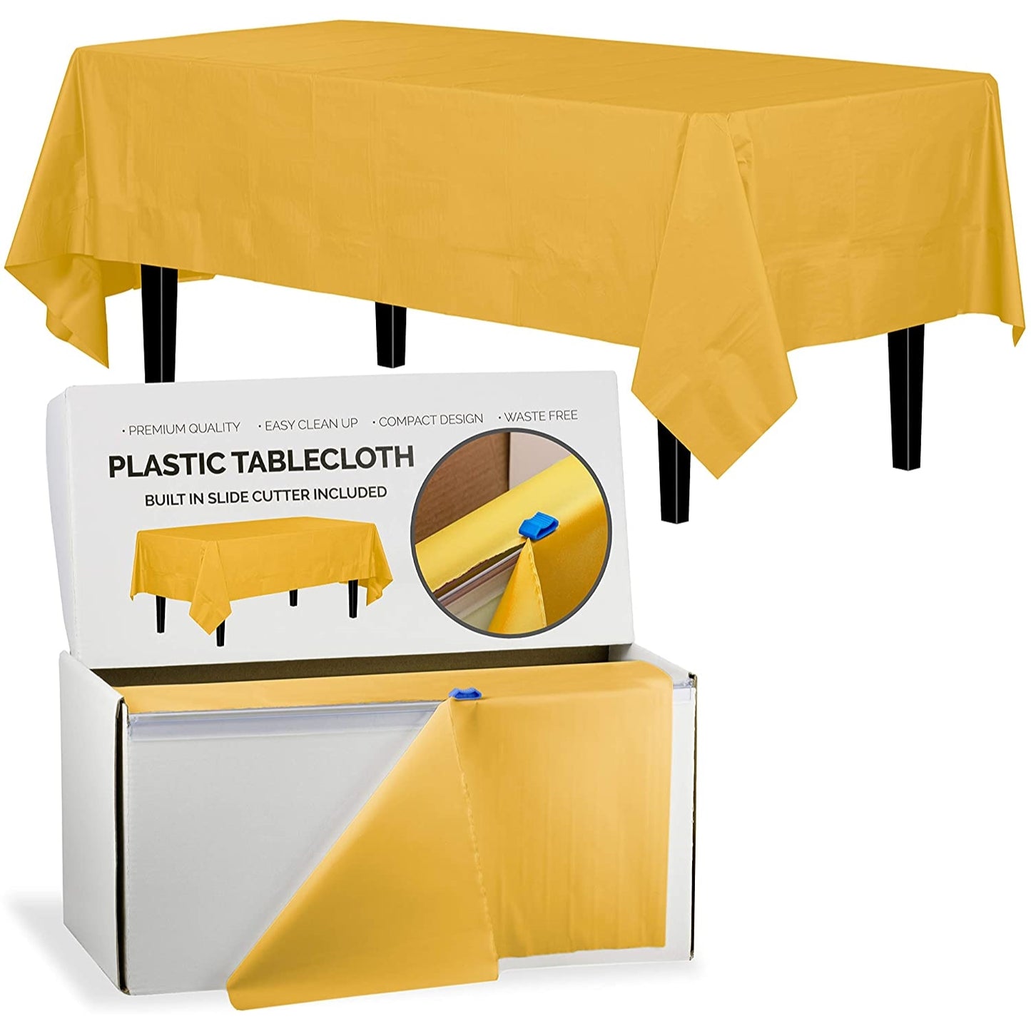 54" X 100' Select A Size Table Cover - Yellow