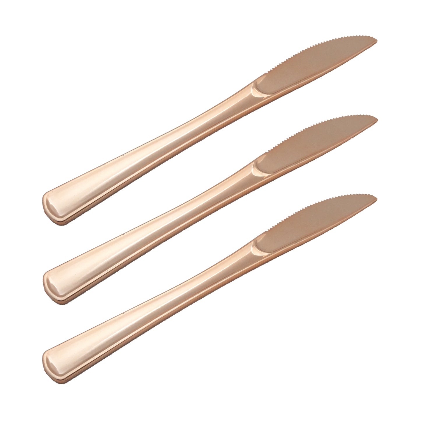 Exquisite Classic Rose Gold Plastic Knives - 20 Ct.