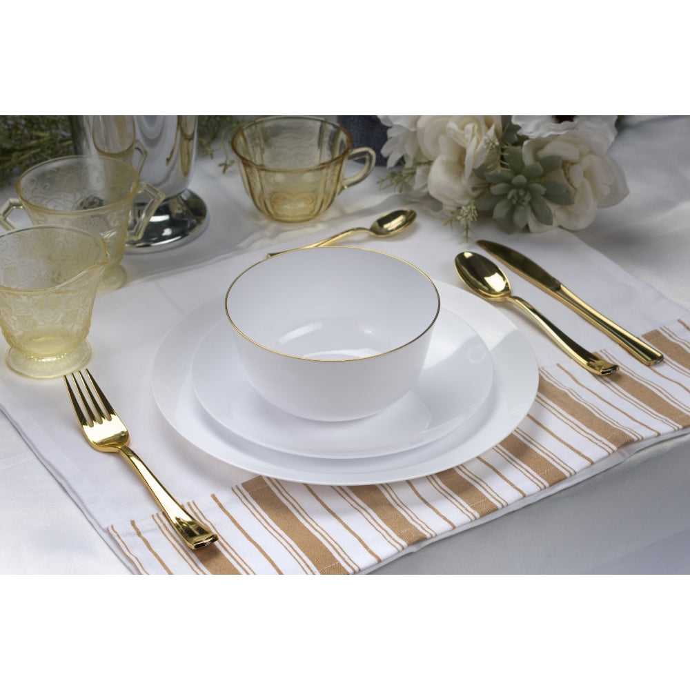 Case of 12 - 8" Trend White Plastic Plates (10)