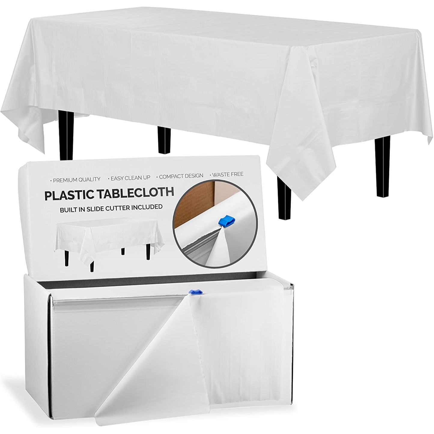 54" X 100' Select A Size Table Cover - White