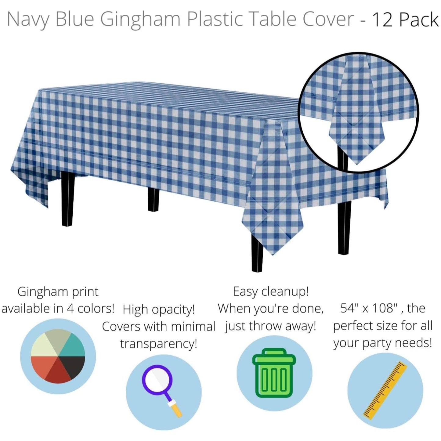 Blue Gingham Table Cover
