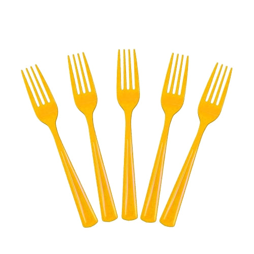 Heavy Duty Yellow Plastic Forks - 50 Ct.