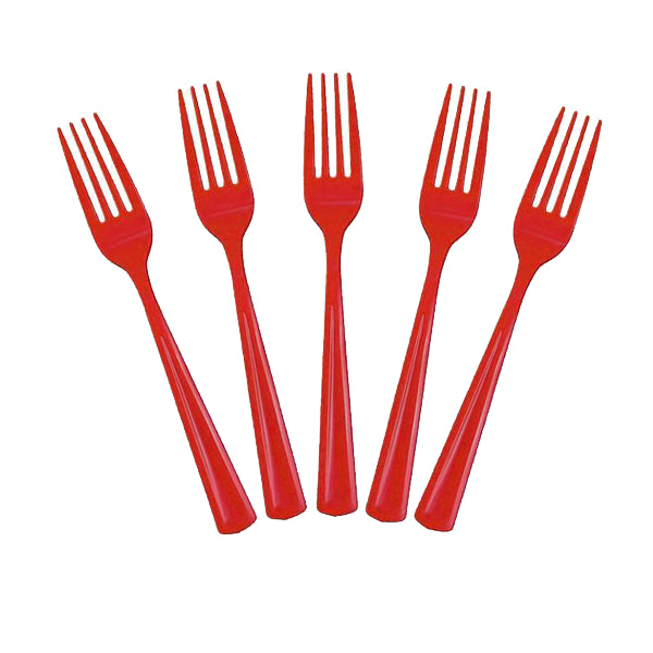 Heavy Duty Red Plastic Forks - 50 Ct.