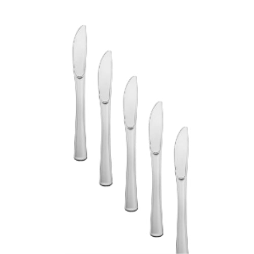 Case of 12 - Exquisite Classic Silver Plastic Knives - 120 ct.