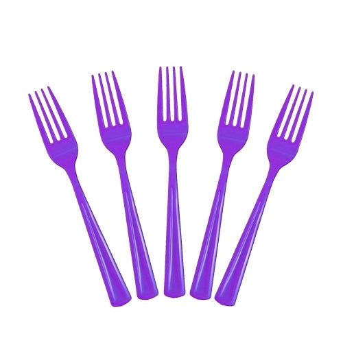 Case of 24 - Plastic Forks 50 ct. - Purple