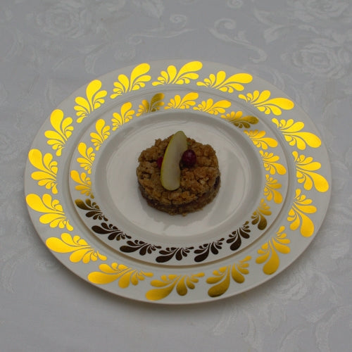 Case of 12 - 10.25" Gold Splash Premium Plates - 10 ct.