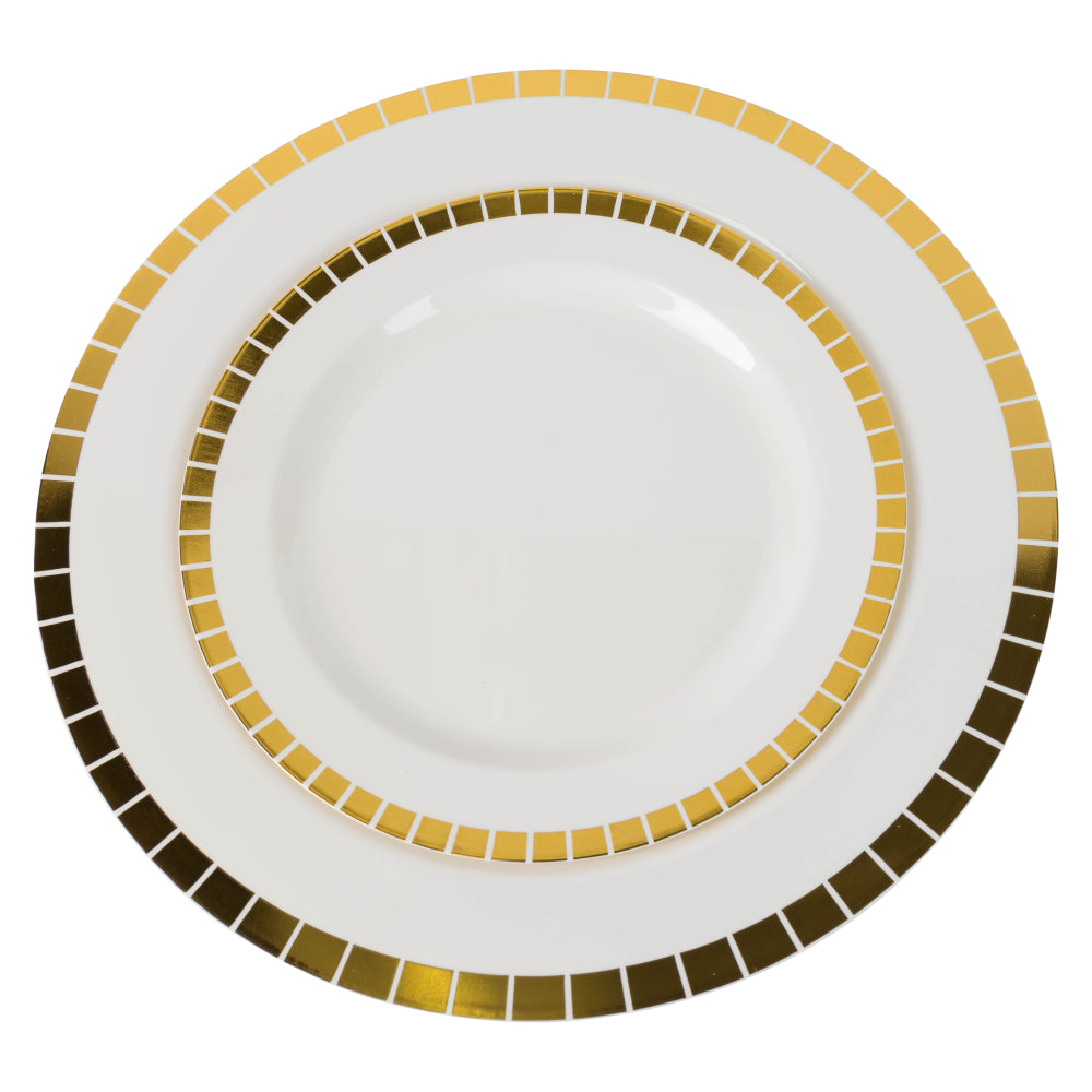 Case of 12 - 7.5" Gold Slit Premium Plates - 10 ct.