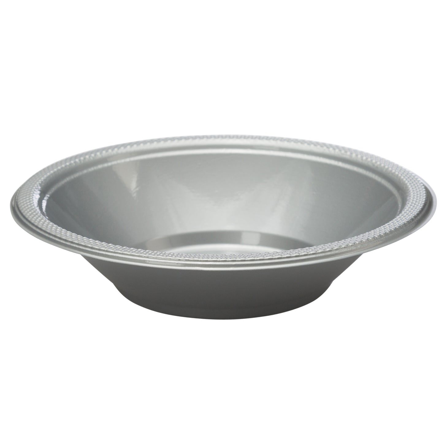 Case of 36 - 12 oz. Plastic Bowls 8 ct. - Silver