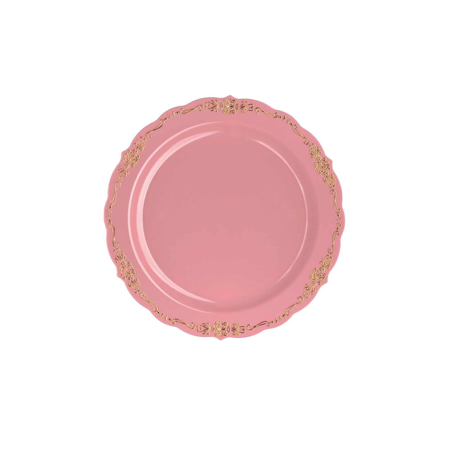 9 In. Coral/Gold Victorian Design Plates - 20 Ct.