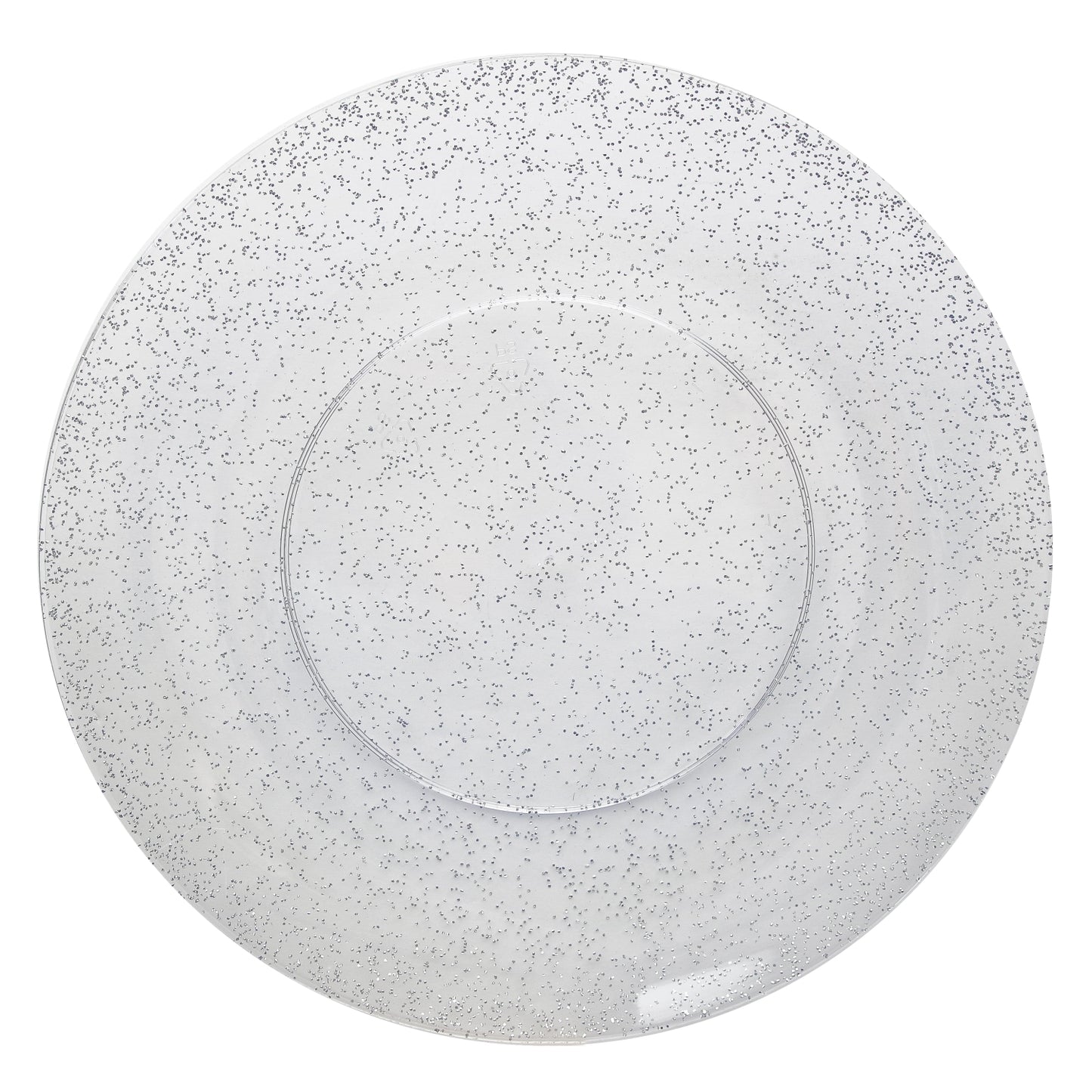 Case of 12 - 10" Silver Sparkle Design Plastic Plates (10)