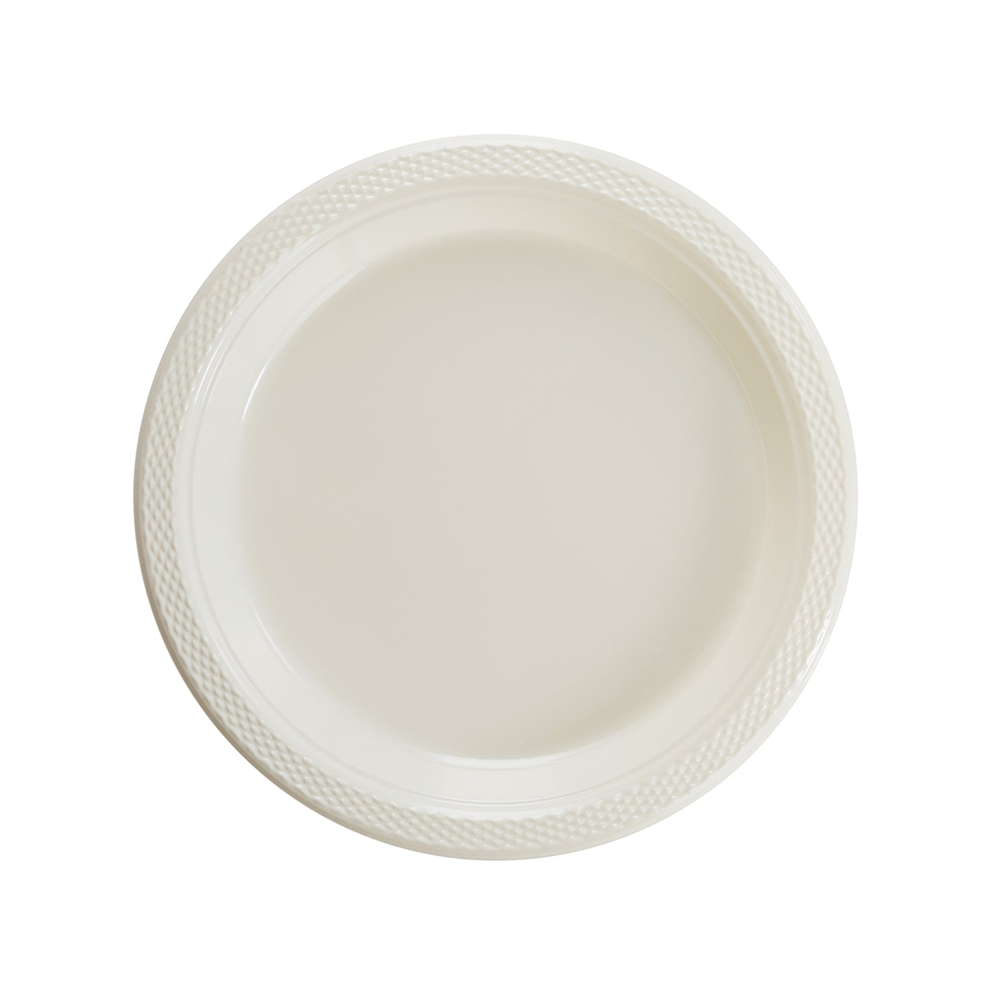 7 In. Ivory Plastic Plates - 50 Ct.