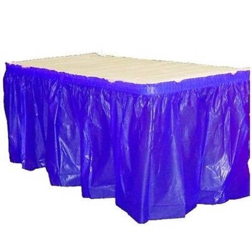 Dark Blue Plastic Table Skirt