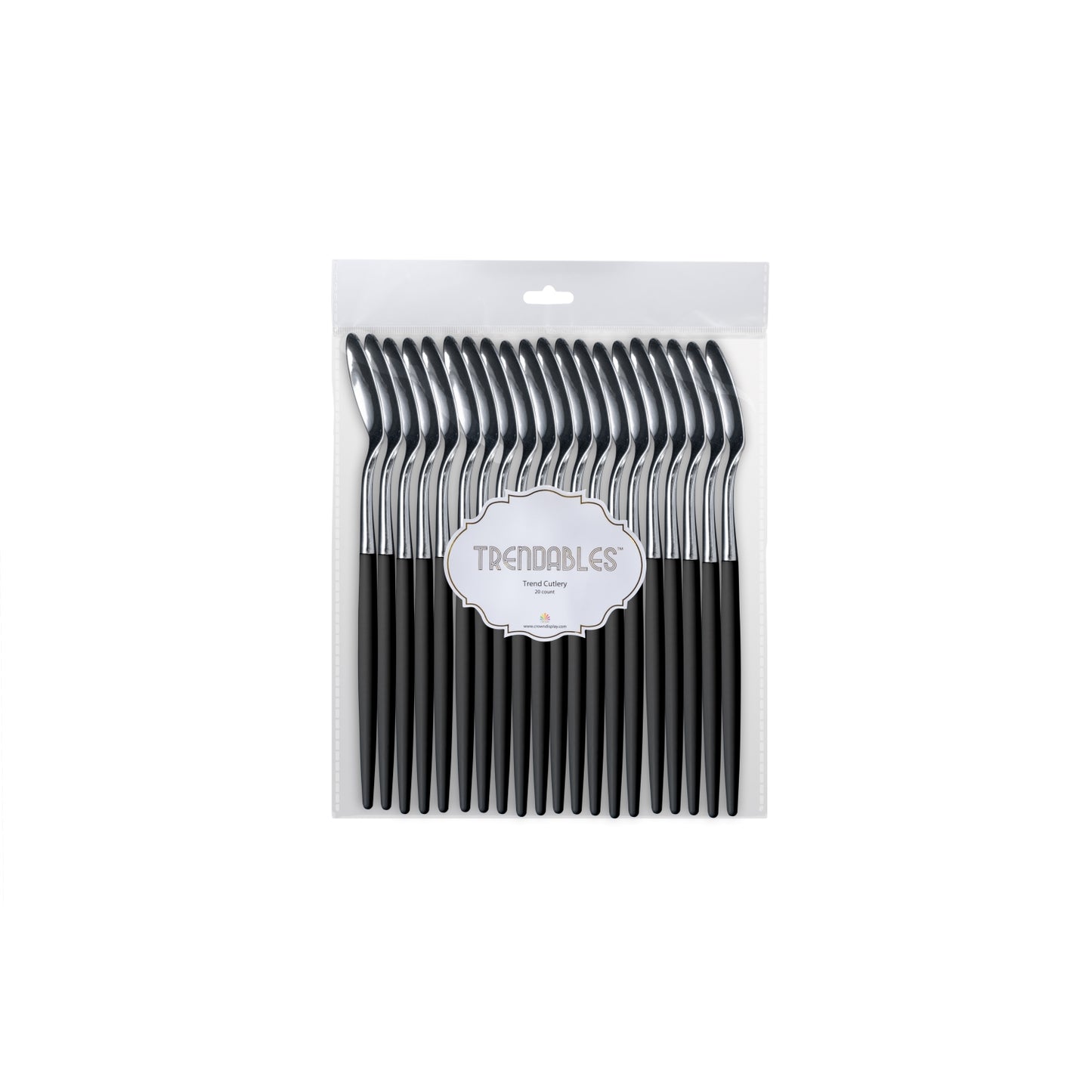 Trendables Spoons Black/Silver - 20 Ct.