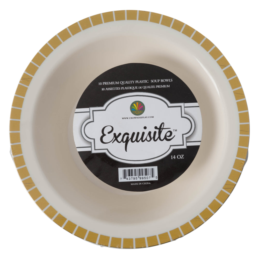 Case of 12 - 7.5" Gold Slit Premium Plates - 10 ct.
