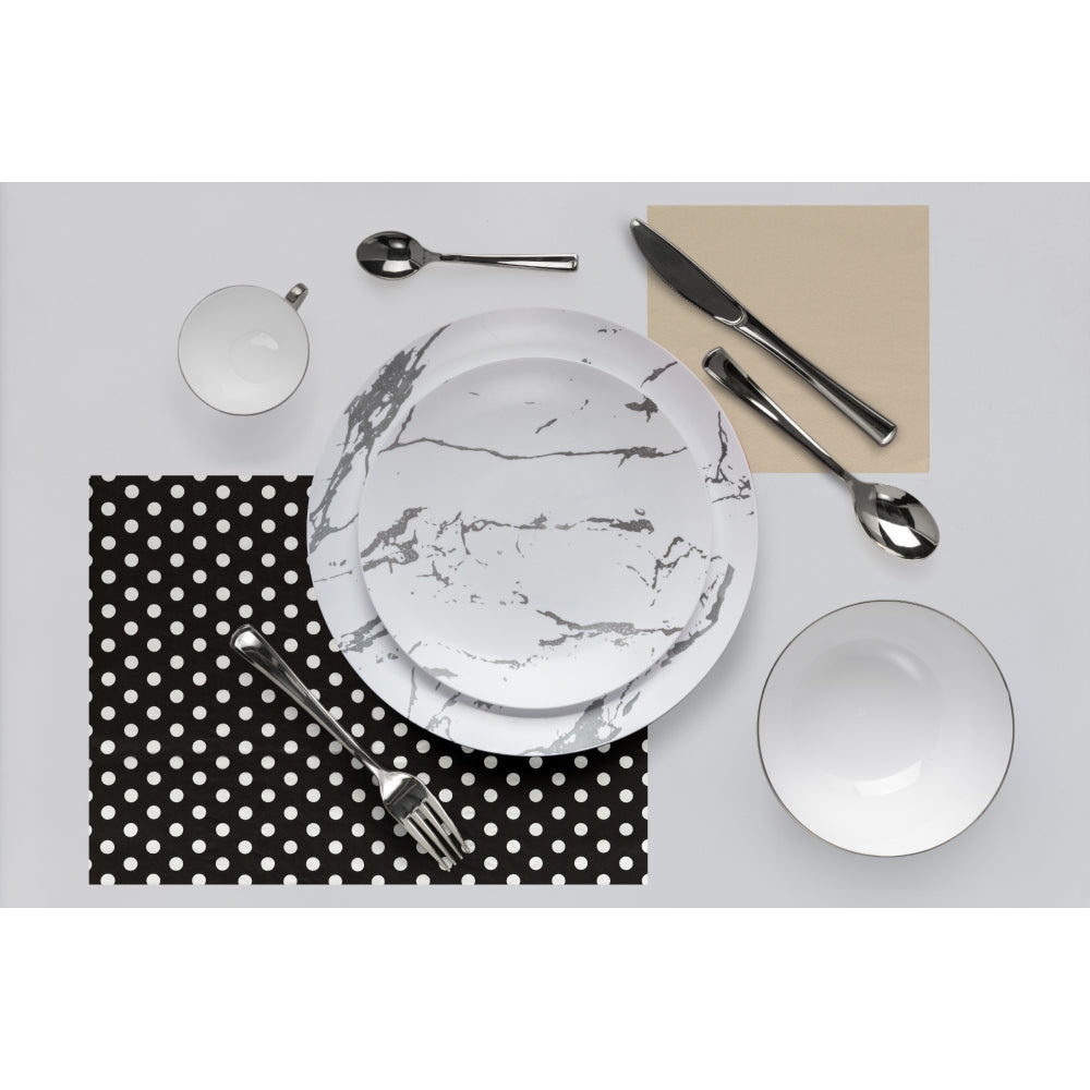 Case of 12 - 8" Stone Design Plastic Plates (10)