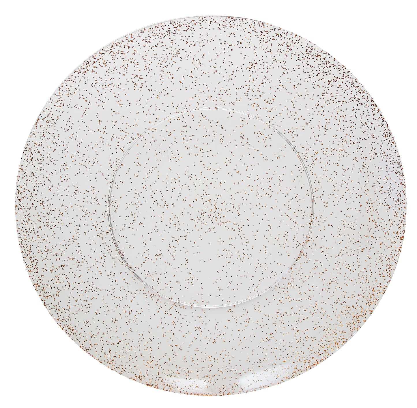 Case of 12 - 10" Rose Gold Sparkle Design Plastic Plates (10)