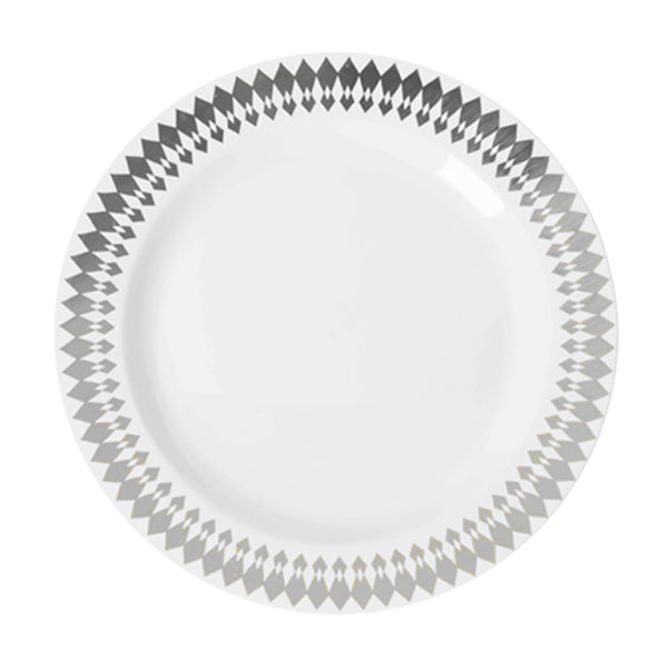 Case of 12 - 9" Silver Brilliance Premium Plates - 10 ct.