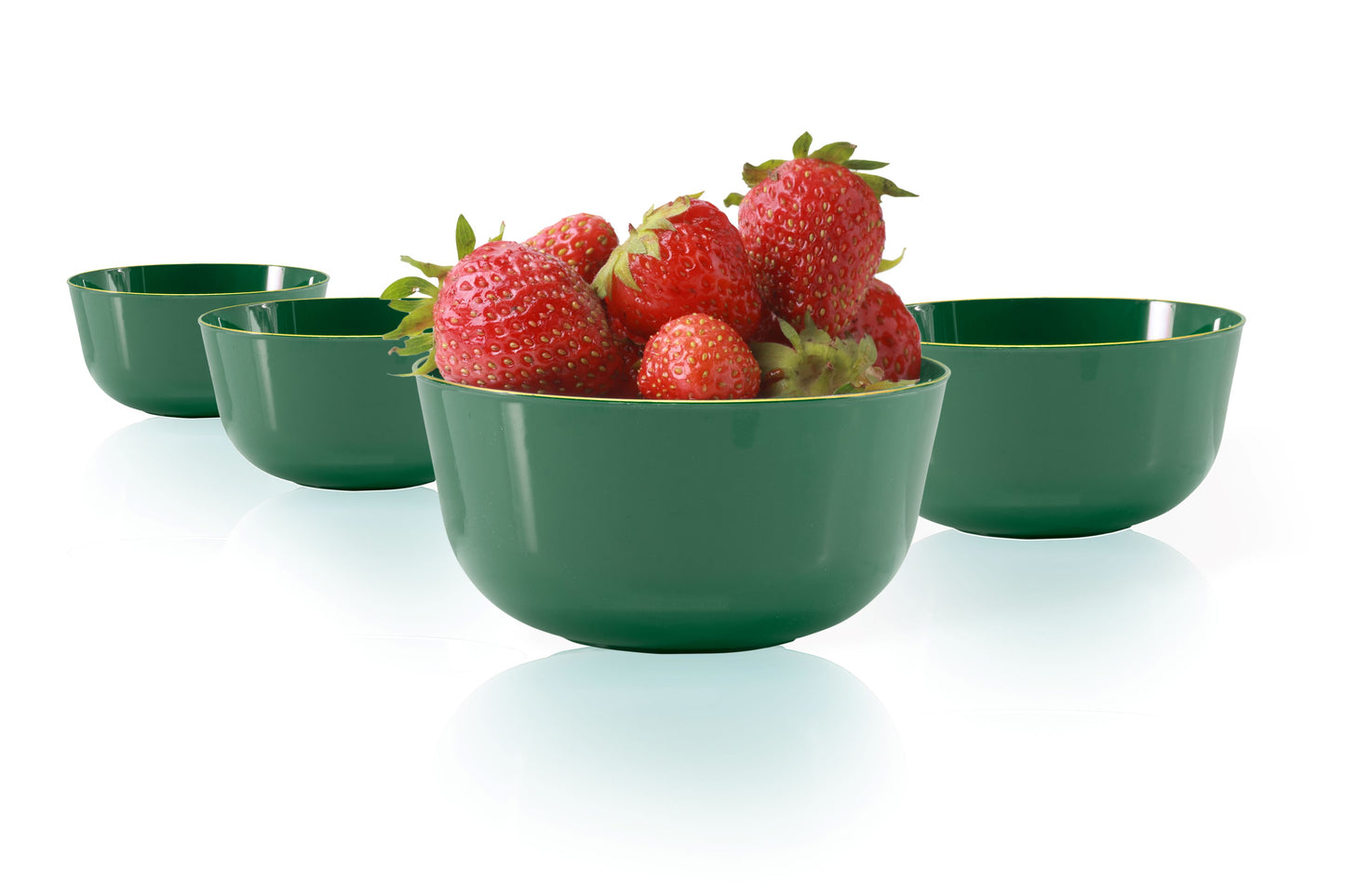 Case of 12 - Classic Green Design Plastic Bowls - 10 Ct.