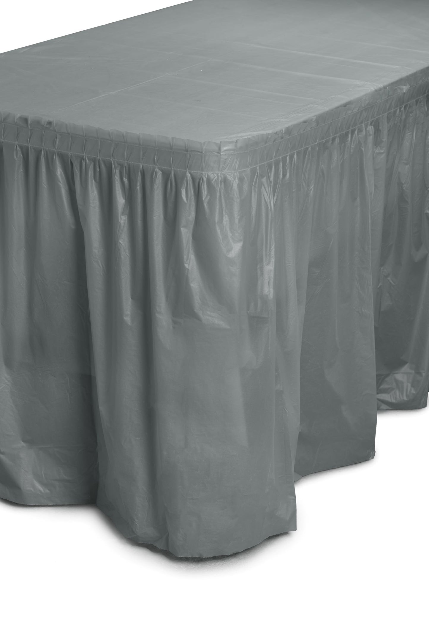 Case of 48 - 14' x 29" Table Skirt - Silver
